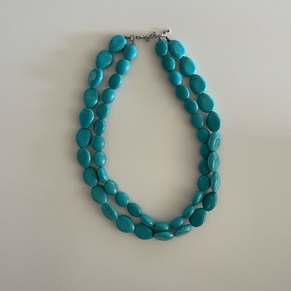Double strung beaded turquoise necklace